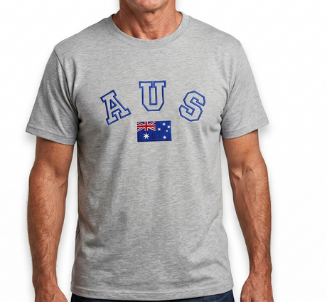 Adult Australian Souvenir T Shirt - Grey (Cotton Blend Tee Top)