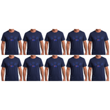 10x Adult Australian "AUS" Flag Souvenir T-Shirt Bulk Pack - Navy Blue (Cotton Blend Tee Top)