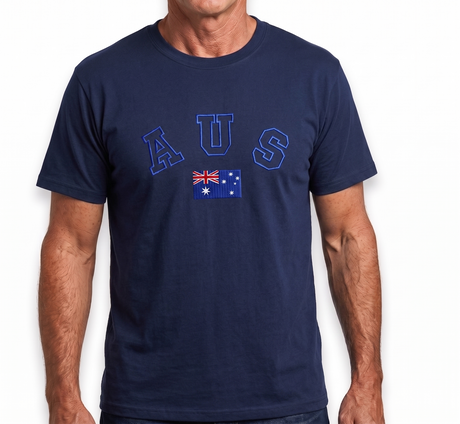 Adult Australian Souvenir T Shirt - Navy Blue (Cotton Blend Tee Top)