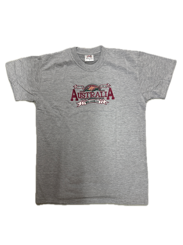 Mens Australia Wilderness T Shirt Souvenir Tee Top 100% Cotton - Grey - XXL