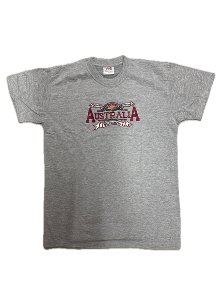 Mens Australia Wilderness T Shirt Souvenir Tee Top 100% Cotton - Grey