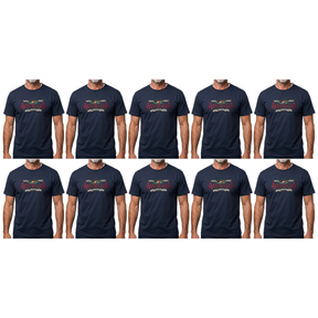 10x Adult Australian Wilderness Souvenir T Shirt Bulk Pack - Navy Blue (100% Cotton Tee Top)
