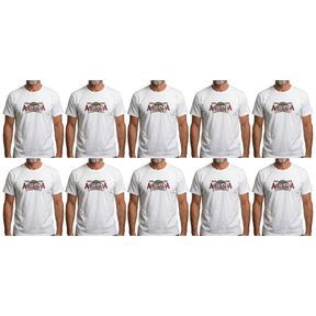10x Adult Australian Wilderness Souvenir T Shirt Bulk Pack - White (100% Cotton Tee Top)