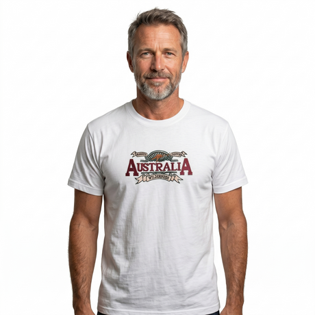 Adult Australian Wilderness Souvenir T Shirt - White (100% Cotton Tee Top)