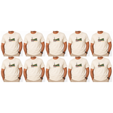 10x Adult Melbourne Victoria Australia T-Shirt Bulk Pack - Cream (100% Cotton Souvenir Gift Tee Top)