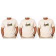 3x Adult Melbourne Victoria Australia T-Shirt Pack - Cream (100% Cotton Souvenir Gift Tee Top)
