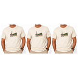 3x Adult Melbourne Victoria Australia T-Shirt Pack - Cream (100% Cotton Souvenir Gift Tee Top)