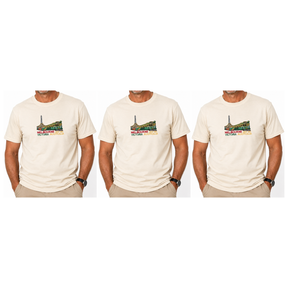 3x Adult Melbourne Victoria Australia T-Shirt Pack - Cream (100% Cotton Souvenir Gift Tee Top)