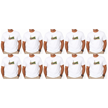10x Adult Melbourne Victoria Australia T-Shirt Bulk Pack - White (100% Cotton Souvenir Gift Tee Top)