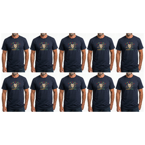 10x Adult Koala Land Australia Map T-Shirt Bulk Pack - Navy Blue (100% Cotton Souvenir Gift Tee Top)