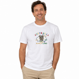 Adult Koala Land Australia Map T-Shirt - White (100% Cotton Souvenir Gift Tee Top)