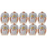 10x Adult Australia Kangaroo/Koala "Dream Land" T-Shirt Bulk Pack - Grey (100% Cotton Souvenir Tee Top)