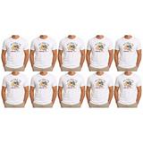 10x Adult Australia Kangaroo/Koala "Dream Land" T-Shirt Bulk Pack - White (100% Cotton Souvenir Tee Top)