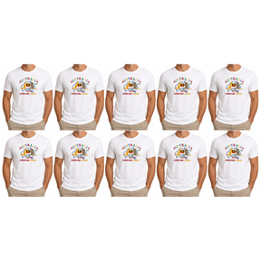 10x Adult Australia Kangaroo/Koala "Dream Land" T-Shirt Bulk Pack - White (100% Cotton Souvenir Tee Top)