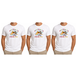 3x Adult Australia Kangaroo/Koala "Dream Land" T-Shirt Pack - White (100% Cotton Souvenir Tee Top)