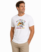 Adult Australia Kangaroo/Koala "Dream Land" T Shirt 100% Cotton Souvenir Tee Top in White