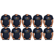 10x Adult Kangaroo, Koala & Australia Flags T-Shirt Bulk Pack - Navy Blue (100% Cotton Souvenir Gift Tee Top)
