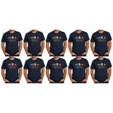 10x Adult Kangaroo, Koala & Australia Flags T-Shirt Bulk Pack - Navy Blue (100% Cotton Souvenir Gift Tee Top)