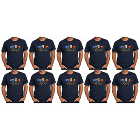 10x Adult Kangaroo, Koala & Australia Flags T-Shirt Bulk Pack - Navy Blue (100% Cotton Souvenir Gift Tee Top)