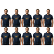 10x Adult Kangaroo Australia Map T-Shirt Bulk Pack - Navy Blue (100% Cotton Souvenir Gift Tee Top)