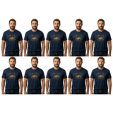 10x Adult Kangaroo Australia Map T-Shirt Bulk Pack - Navy Blue (100% Cotton Souvenir Gift Tee Top)