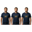 3x Adult Kangaroo Australia Map T-Shirt Pack - Navy Blue (100% Cotton Souvenir Gift Tee Top)