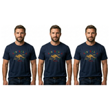 3x Adult Kangaroo Australia Map T-Shirt Pack - Navy Blue (100% Cotton Souvenir Gift Tee Top)