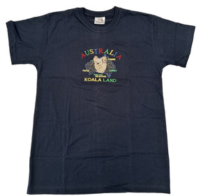 Adult Australia Kangaroo T Shirt Tee 100% Cotton Top Aussie Day - Navy