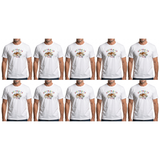 10x Adult Kangaroo Australia Map T-Shirt Bulk Pack - White (100% Cotton Souvenir Gift Tee Top)