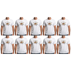 10x Adult Kangaroo Australia Map T-Shirt Bulk Pack - White (100% Cotton Souvenir Gift Tee Top)