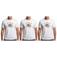 3x Adult Kangaroo Australia Map T-Shirt Pack - White (100% Cotton Souvenir Gift Tee Top)