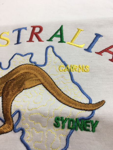 10x Adult Kangaroo Australia Map T-Shirt Bulk Pack - White (100% Cotton Souvenir Gift Tee Top)