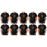 10x Adult Kangaroo Emu Australia Melbourne T-Shirt Bulk Pack - Black (100% Cotton Souvenir Gift Top)
