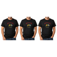 3x Adult Kangaroo Emu Australia Melbourne T-Shirt Pack - Black (100% Cotton Souvenir Gift Top)