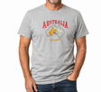 Adult Australia T Shirt Kangaroo Emu Melbourne 100% Cotton Souvenir Tee Top - Grey - XXL