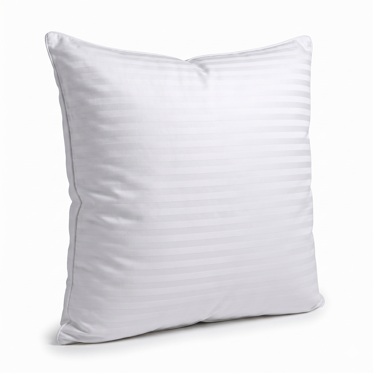 100% Cotton European Square Pillowcase - 400 Thread Count - Striped White
