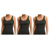 3x ExOfficio Womens Sleeveless Travel Tank Top Pack - Black (Camisole Singlet E3P3)