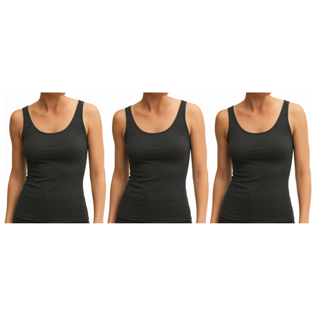 3x ExOfficio Womens Sleeveless Travel Tank Top Pack - Black (Camisole Singlet E3P3)