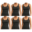 6x ExOfficio Womens Sleeveless Travel Tank Top Bulk Pack - Black (Camisole Singlet E3P3)