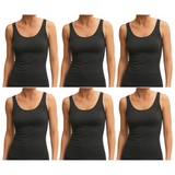 6x ExOfficio Womens Sleeveless Travel Tank Top Bulk Pack - Black (Camisole Singlet E3P3)