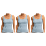 3x ExOfficio Womens Sleeveless Travel Tank Top Pack - Light Blue (Camisole Singlet E3P3)