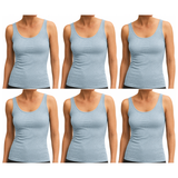 6x ExOfficio Womens Sleeveless Travel Tank Top Bulk Pack - Light Blue (Camisole Singlet E3P3)