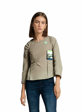 ExOfficio Soytopia Womens Long Sleeve Crew T-Shirt Top (Eco 2011-0882) - Acorn
