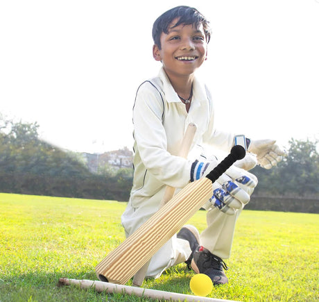 Kids EVA Cricket Bat & Ball Set 58cm Soft Foam Handle Backyard Sports Toy Kit