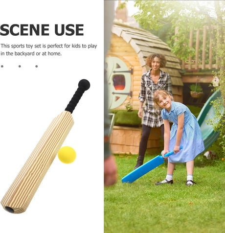 Kids EVA Cricket Bat & Ball Set 58cm Soft Foam Handle Backyard Sports Toy Kit