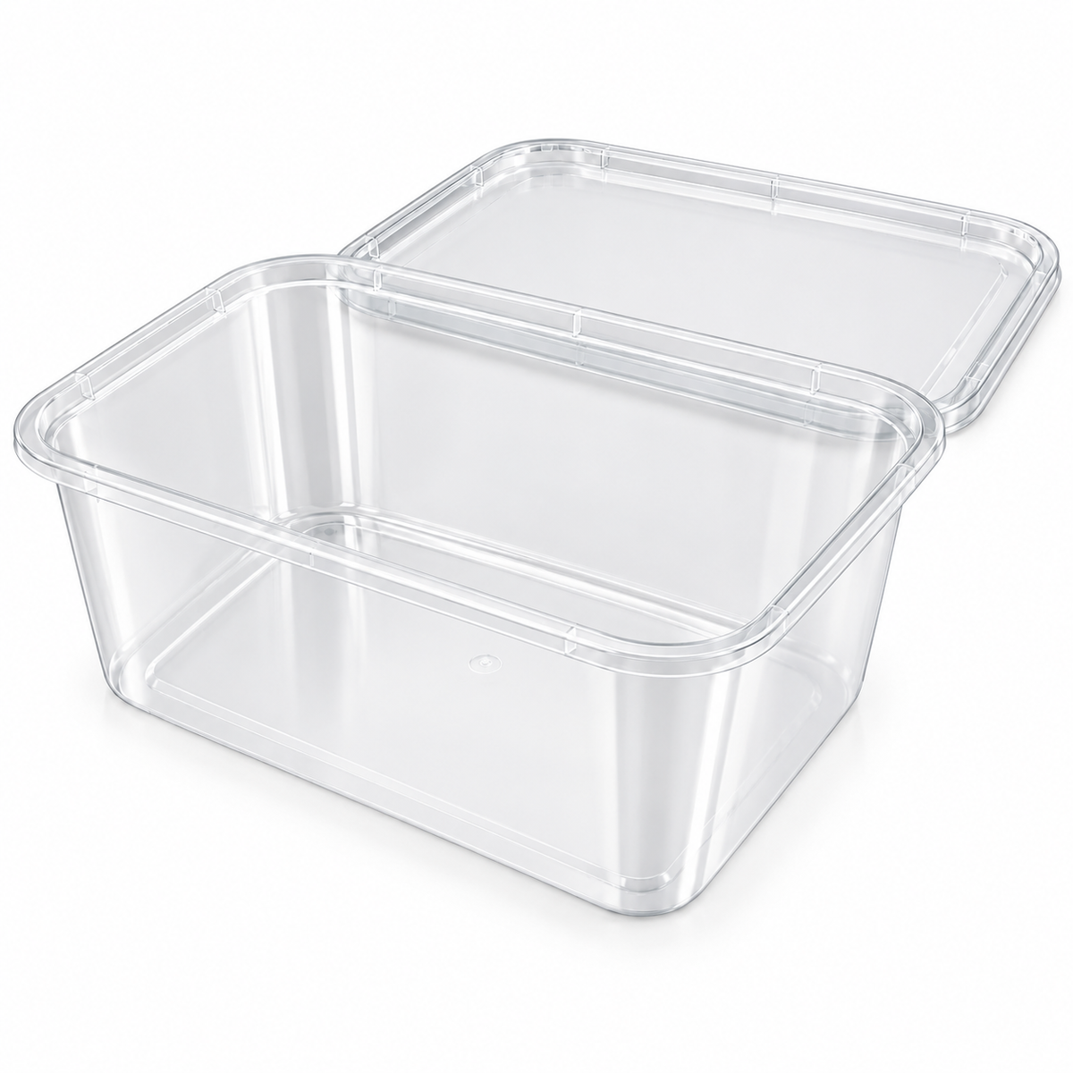 160x Reusable Food Containers with Lids 1750ml - Bulk Box