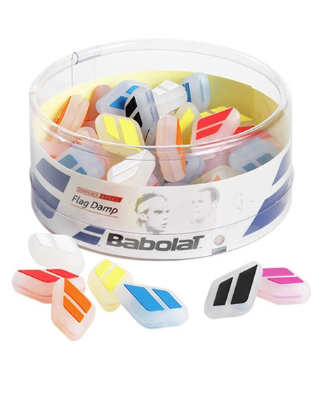 50x Babolat Tennis Racquet Flag Dampeners in Jar Bulk - Assorted Colour