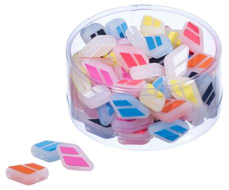 50x Babolat Tennis Racquet Flag Dampeners in Jar Bulk - Assorted Colour