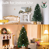 1.8m Artificial Christmas Tree w/ Fibre Optics & Multicolour LED Lights Xmas