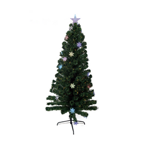 1.8m Artificial Christmas Tree w/ Fibre Optics & Multicolour LED Lights Xmas